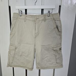 Unionbay Cargo Khaki Shorts Men's Size 34 Flat Front Regular Fit Inseam 10